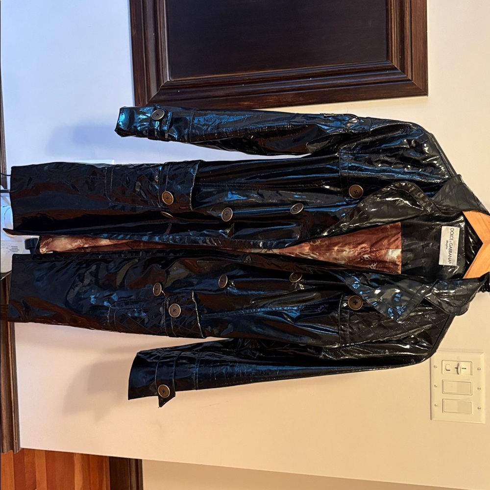 Dolce & Gabbana Shiny Black Outerwear
